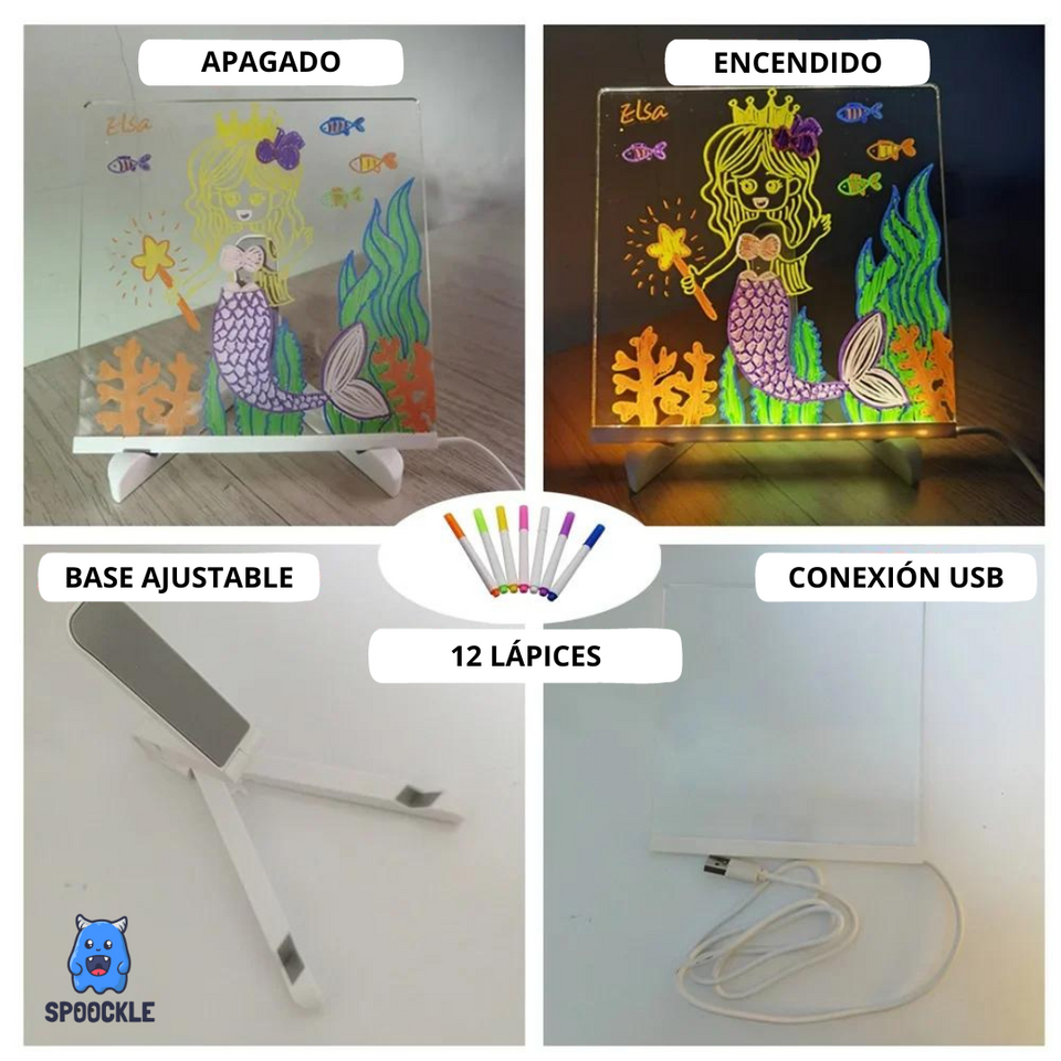 ✨Tablero de notas LED con colores 🎨