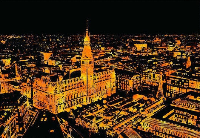 Scratch Painting  - Cities of the world 40,5x28,5 CM